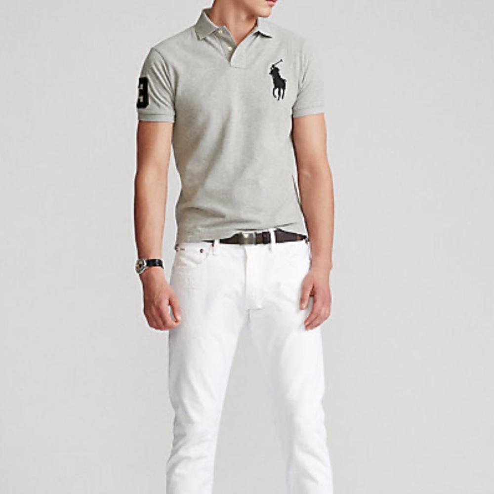 Ralph Lauren Polo NWT big pony collar shirt black gray white navy blue - Picture 6 of 16